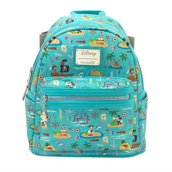 Loungefly Pirate Mickey And Friends AOP Sensational 6 Pirates Mini Backpack - Picture 1 of 7